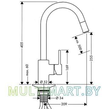 Смеситель Hansgrohe Talis S2 14872000 картинка 3